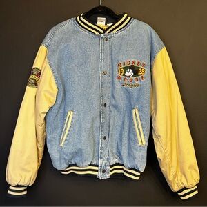Mickey Mouse 90s Denim Varsity Jacket